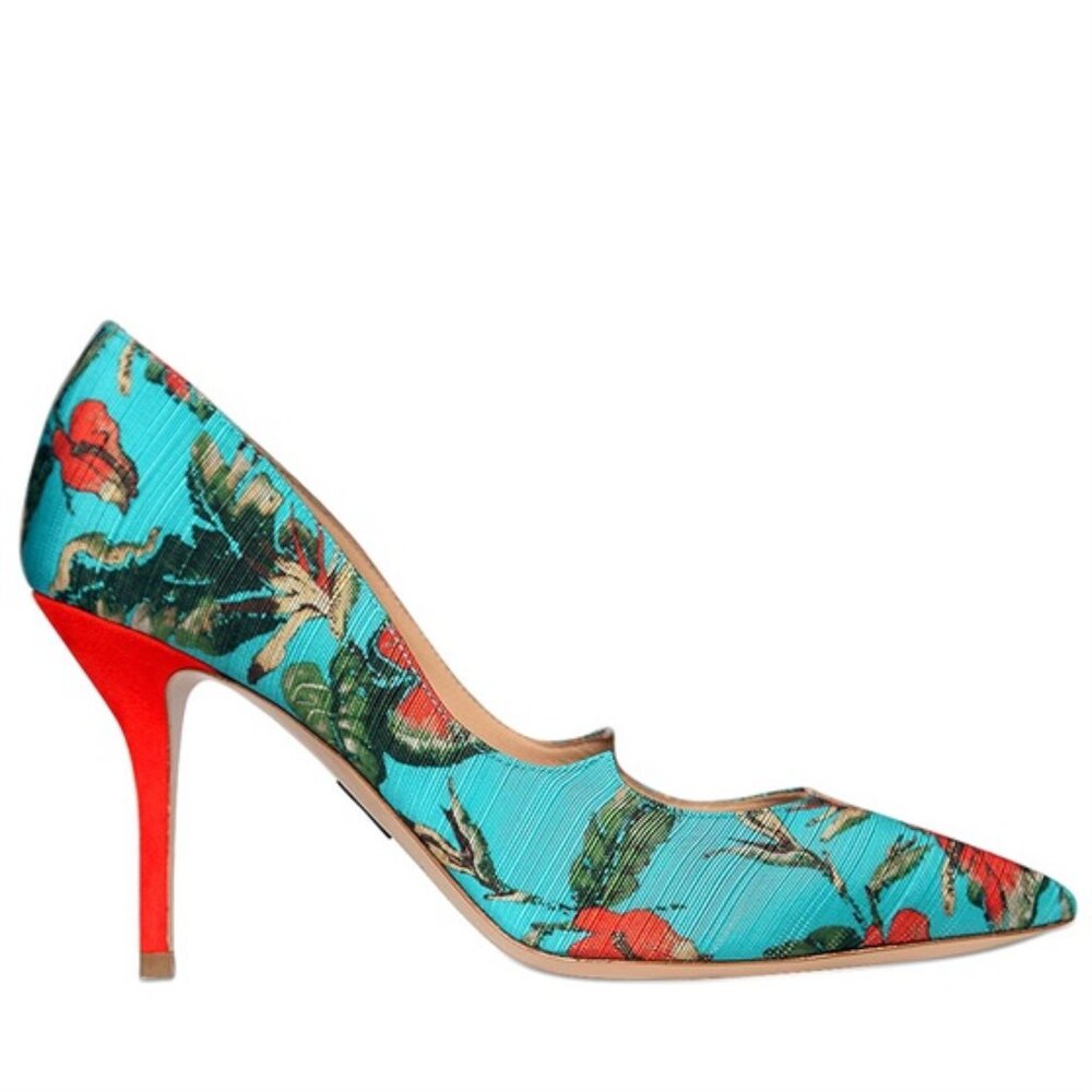 Paul Andrew Floral Heels in Blue and Red